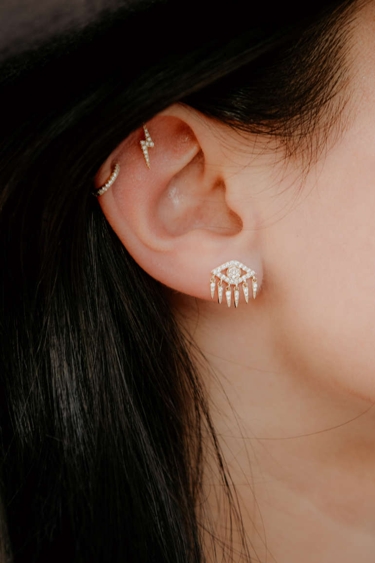 Sydney Evans Charm Diamond Earrings